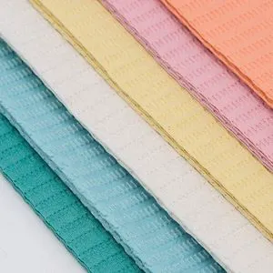 Dentist Non Woven Printed Eco Friendly Waterproof Absorbent Medical Blue Dental Bibs