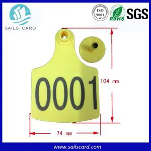 Laser Engraved Logo & Number Eartag for Livestock ID Tracking Management