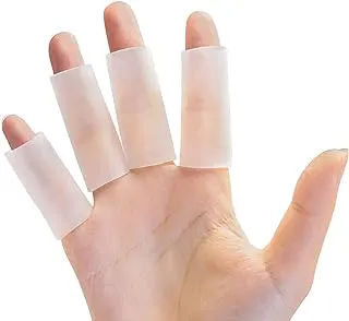 Finger Sleeves, 8PCS Gel Thumb Finger Tubes for Arthritis, Trigger Finger Pain, Silicone Fingers Protector for Golf, Basketball, Golf, Rugby, Cracked Finger