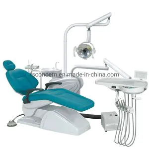 Dental Equipment Full Functions Electric Hydraulic Rotatable Tempered Glass Spittoon Dental Chair Unit