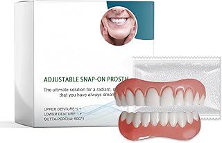 Adjustable Snap-On Dentures Set, Upper and Lower with Gutta-Percha, Complete Dental Prosthetic Kit