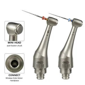 Dental Electric Micromotor 16: 1 1: 1 Reduction Stainless Steel Contra Angle Handpiece Head for Endodontic Treatment Endo Motor