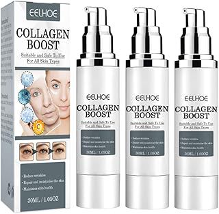 3Pcs EELHOE Collagen Boost Anti-Aging Serum, EELHOE Collagen Boost Serum, EELHOE Collagen Anti-Wrinkle Cream, Anti Aging Serum For Women, Collagen Booster for Face with Hyaluronic Acid(90ml)