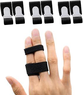 Buddy Finger Wraps, Pack of 6 Finger Tapes for Broken, Sprained, Fractured Finger, Finger Straps for Jammed, Swollen, Dislocated Joint (Black)
