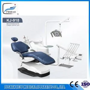 Left Handed Real Leather Dental Chair Equipment with Denmark Motor