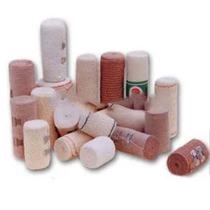 Surgical Spandex Elastic Crepe Bandage with Blue Lines From China, 100% Cotton Stretch