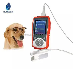 Rsd7600V Veterinary Oximeter for Dog Cat Lip Tongue Ear Vet Handheld Pulse Rate SpO2 Temperature Animal Health Monitor