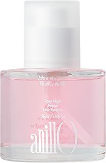 Rosy Night Repair Hair Essence with Damask Rose Extract, Rosehip Oil, Peptide Complex for Dry, Damaged, Frizzy Hair - Musky Floral Scent, Vegan, Paraben-Free 50ml / 1.69 fl. Oz