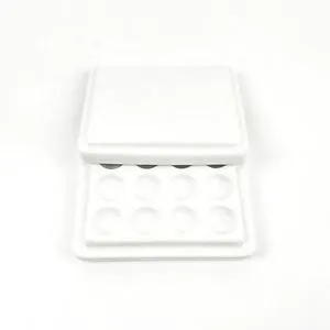 Dental Lab Ceramics Mixing Watering Moisturizing Plate 12 Slots Palette with Lid