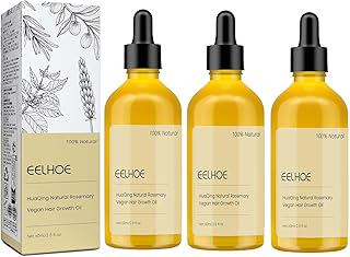 180 ML EELHOE Natural Hair Growth Oil, Organic Rosemary Oil for Dry Damaged and Thin Hair. (3 Pcs)