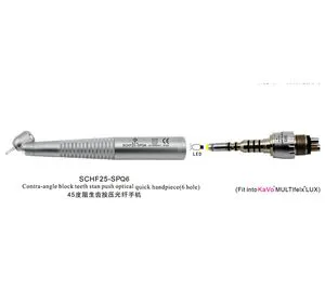 45 Degree LED Optical Quick Coupling Handpiece for Block Teeth Operation Cartridge Bearing