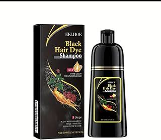 Hair Dye Shampoo (Black) – 3-in-1 Natural Hair Color for Gray Hair, Herbal Ingredients, Easy at-Home Use – Herbal Formula – Hair Dye for Women & Men (Black) (500ml, 16.9oz)