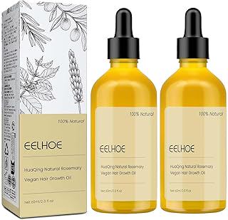 2 Pcs Natural Hair Growth Oil, EELHOE Organic Rosemary Oil for Dry Damaged and Thin Hair.