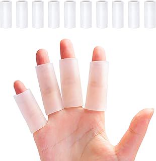 Finger Sleeves, 10 PCS Gel Finger Protector for Thumb, Trigger Finger, Arthritis, Silicone Finger Tubes for Preventing Bruised, Cracking, Hand Eczema, Practising Golf, Badminton Protector