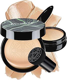 Mushroom Head Air Cushion CC Cream - BB Cream Face Makeup Foundation for Mature Skin Moisturizing Concealer Brighten Long-Lasting, Even Skin Tone for All Skin Types, Natural Color