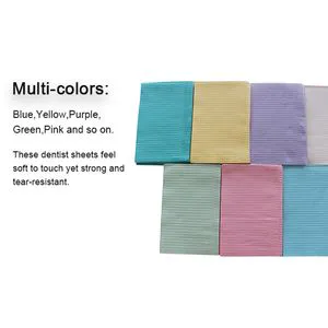 Paper Coated Film Waterproof Dental Bib with Pocket and Ties