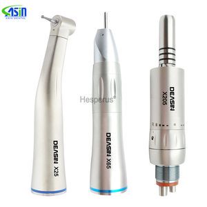 Dental Low Speed Handpiece Set Stainless Steel Air Turbine Handpiece Straight Contra Angle Air Motor Handpiece Inner Water Spray