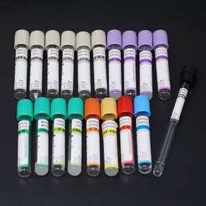 Medical Hospital Disposable Plastic PP/Pet/Glass Purple Cap Clot Activator Sodium Citrate 5ml K2 K3 EDTA Purple Cap Vacuum Serum Blood Collection Tube