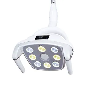Dental Lighting Lamp with 8 Beads, Dual Color Temperature Sensor, Touch Control Adjustment, and Detachable Handle