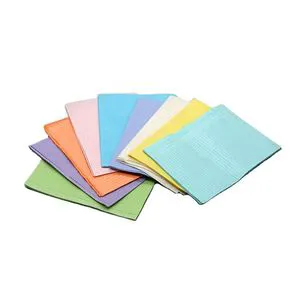 Disposable Dental Bibs Waterproof Dental Bib 2 Ply Paper + 1 Ply Poly Film for Kid Adult Paper Bibs 500PCS. CTN
