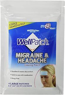 Migraine & Headache Cooling Patch - Drug Free, Lasts Up to 12 hours, Safe to Use with Medication - Large Patches (4 Large Patches), Each 4.3 x 2 in