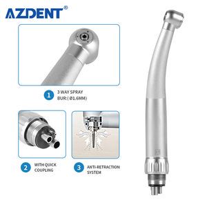 Best Price Azdent Standard Push Button Dental High Speed Handpiece