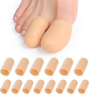Toe Protectors for Women & Men - 14 Pack Gel Toe Caps to Provide Relief from Missing or Ingrown Toenails, Corns, Blisters, Hammer Toes