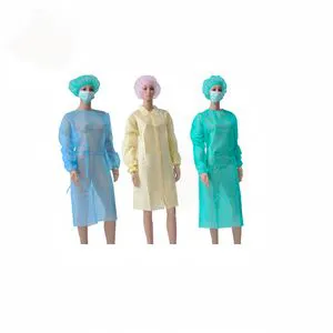 Disposable Polypropylene/SBPP/SMS Gown with Elastic Cuffs