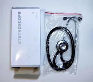 High Quality Medical Portable Black PVC Y-Tube Wholesale Stainless Steel Dual Head Stethoscope