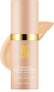 Foundation 4 in 1, SPF 50, Medium Coverage, Hydrating Color Changing Foundation Makeup Liquid, Long-lasting &Waterproof and Sweatproof, Neutral Finish, Suitable for All Skin Types