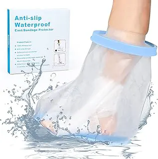 Waterproof Foot Cast Covers for Shower Adult with Non-slip Padding Bottom, Watertight Ankle Cast Protector Keep Wounds Dry