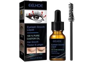 Eyelash Growth Serum, Pure Castor Oil, 0.34 fl oz with Applicator