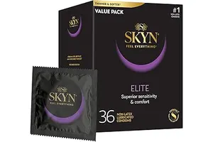 SKYN Elite – 36 Count – Ultra-Thin, Lubricated Latex-Free Condoms