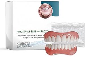 Adjustable Snap-On Dentures Set, Upper and Lower with Gutta-Percha, Complete Dental Prosthetic Kit