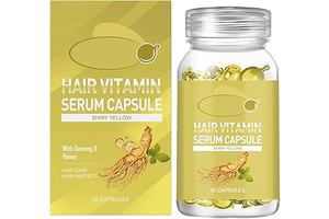 Hair Vitamin Serum Capsules with Argan Oil, Jojoba Oil, Aloe Vera Extract, Natural Fragrance, Light Non-Greasy Formula for All Hair Types, 30 Capsules