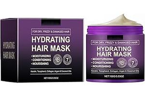 Professional Hydrating Hair Mask with Keratin, Collagen and Argan Oil, Moisturizing and Conditioning Treatment for Dry, Frizzy and Damaged Hair, 3.53 Ounce