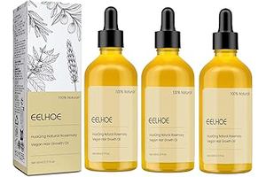 180 ML EELHOE Natural Hair Growth Oil, Organic Rosemary Oil for Dry Damaged and Thin Hair. (3 Pcs)