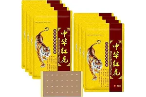Tiger Patches - Chinese Red Tiger Back Patch Ultra Strength Heat Patches for Muscle Joint of Knee Shoulder Neck (8 Packs - 64 Counts)