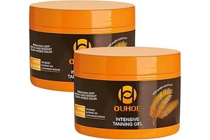 Brown Tanning Gel Tanning Cream,Tanning Accelerator Cream, Soft Brown Intensive Tanning Luxe Gel,Tanning Luxe Gel, Tanning Cream for Sunbeds & Outdoor Sun 150g*2PCS