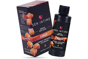 Sen Intimo Sexual Enhancer - Candy Flavor, Water-Based Massage Lotion, Kissable with Warm Tingling Sensation - 130ml