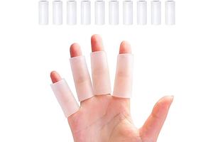 Finger Sleeves, 10 PCS Gel Finger Protector for Thumb, Trigger Finger, Arthritis, Silicone Finger Tubes for Preventing Bruised, Cracking, Hand Eczema, Practising Golf, Badminton Protector