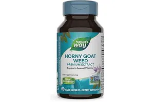Nature's Way Horny Goat Weed Premium Extract Sexual Vitality,* Non-GMO, Vegan, 60 Capsules