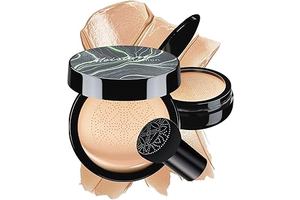 Mushroom Head Air Cushion CC Cream - BB Cream Face Makeup Foundation for Mature Skin Moisturizing Concealer Brighten Long-Lasting, Even Skin Tone for All Skin Types, Natural Color