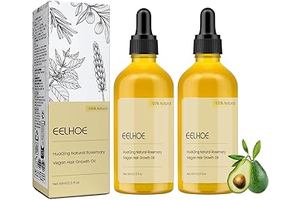 2Pack Natural Hair Growth Oil,Carvenchi Hair Growth Oil with Rosemary,Hair Regrowth for Dry Damaged and Thin Hair