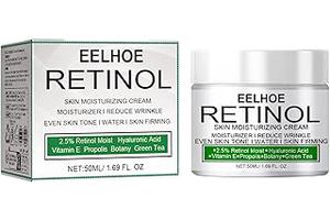 Retinol Cream for Face 2.5% - Anti Aging Moisturizer with Hyaluronic Acid & Vitamin E - Wrinkle Cream for Women & Men, 1.69 oz, Night & Day Use