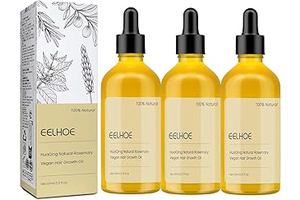 180 ML HuaQing Natural Hair Growth Oil, Eelhoe Hair Growth Organic Rosemary Hair Oil for Damaged Hair.(3 Pcs)