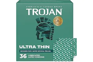 TROJAN Ultra Thin Condoms for Sensitivity, Lubricated TROJAN Condoms for Men, 36 Count Value Pack