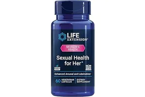 Life Extension Sexual Health for Her, Female Sexual Health Supplement, libido, Arousal, Lubrication, Fenugreek Seed, Saffron, Gluten Free, Non-GMO, Vegetarian, 60 Capsules