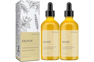 120 ML Eelhoe Natural Hair Growth Oil, Carvenchi Natural Hair Growth Organic Rosemary Oil for Dry Damaged Hair and Growth Thin Hair. (2 Pcs)