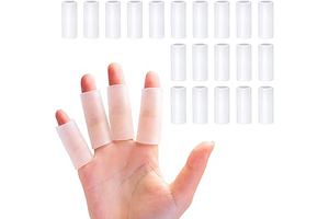 Finger Sleeves, 20PCS Gel Thumb Finger Tubes for Arthritis, Trigger Finger Pain, Silicone Fingers Protector for Golf, Basketball, Golf, Rugby, Cracked Finger